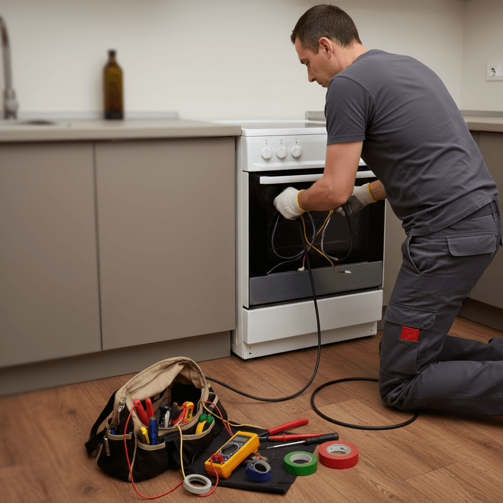 Reparatur eines defekten Elektroherds